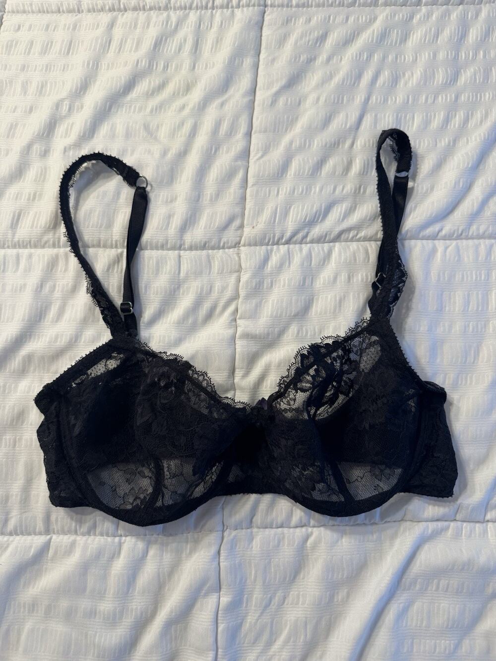 Journelle Black Balconette Bra Isabelle Wired French lace Adjustable Straps